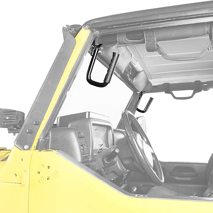 2-pack of black front interior roof grab handle pullers for Jeep for Wrangler TJ 1997-2006 n