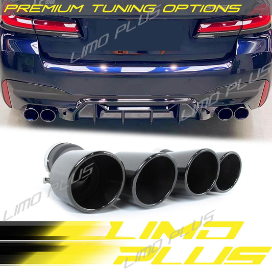 Gloss Black Exhaust Tip Muffler Pipe for BMW 5 Series G30 540i 530i M-Sport 17+ Q