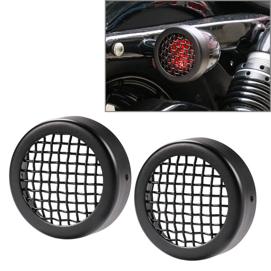 for Harley Sportster XL883 XL1200 X48 2x Turn Signal Grill Cover Black Metal Q