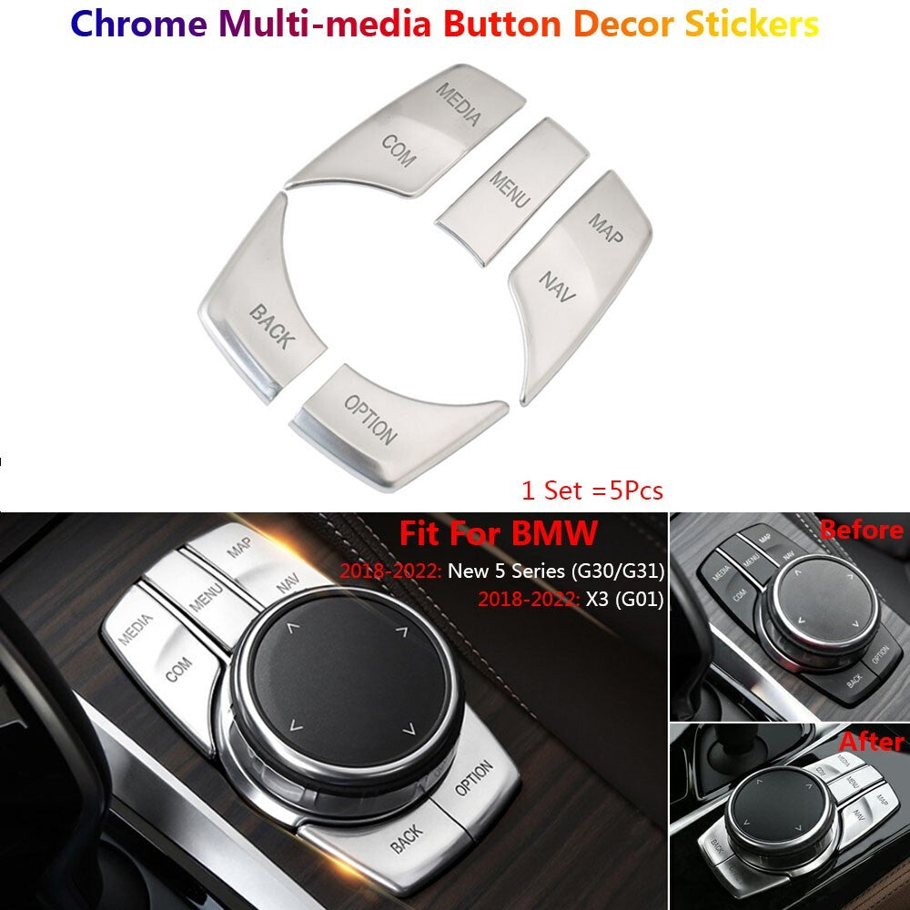 for BMW 5 Series X3 G30 G31 G01 Car Interior Multimedia Switch Button Cover Trim