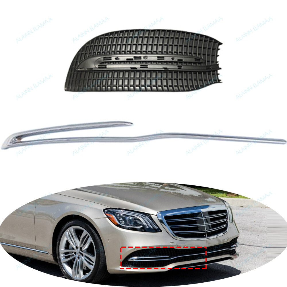 RH Front Bumper Grille Cover Molding Trim For 2018-20 for Mercedes for Benz S Class W222 Q