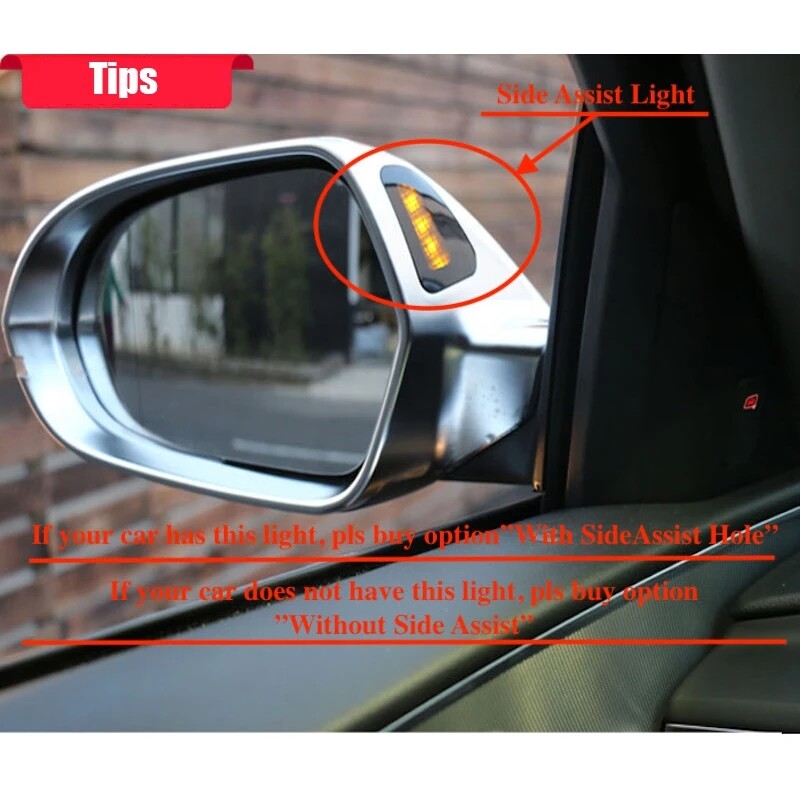 2PCS Without side Assist Error side mirror cover for Audi A6 S6 C7 4G 12-18