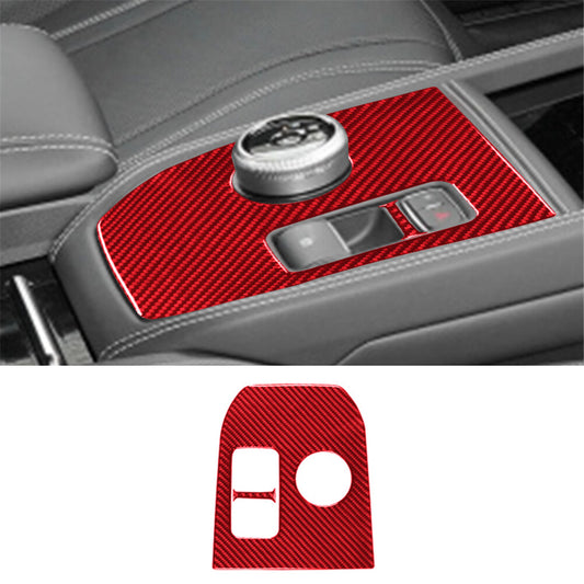 Red interior carbon fiber console gear shift cover trim  for ford  for Mustang Mach-E