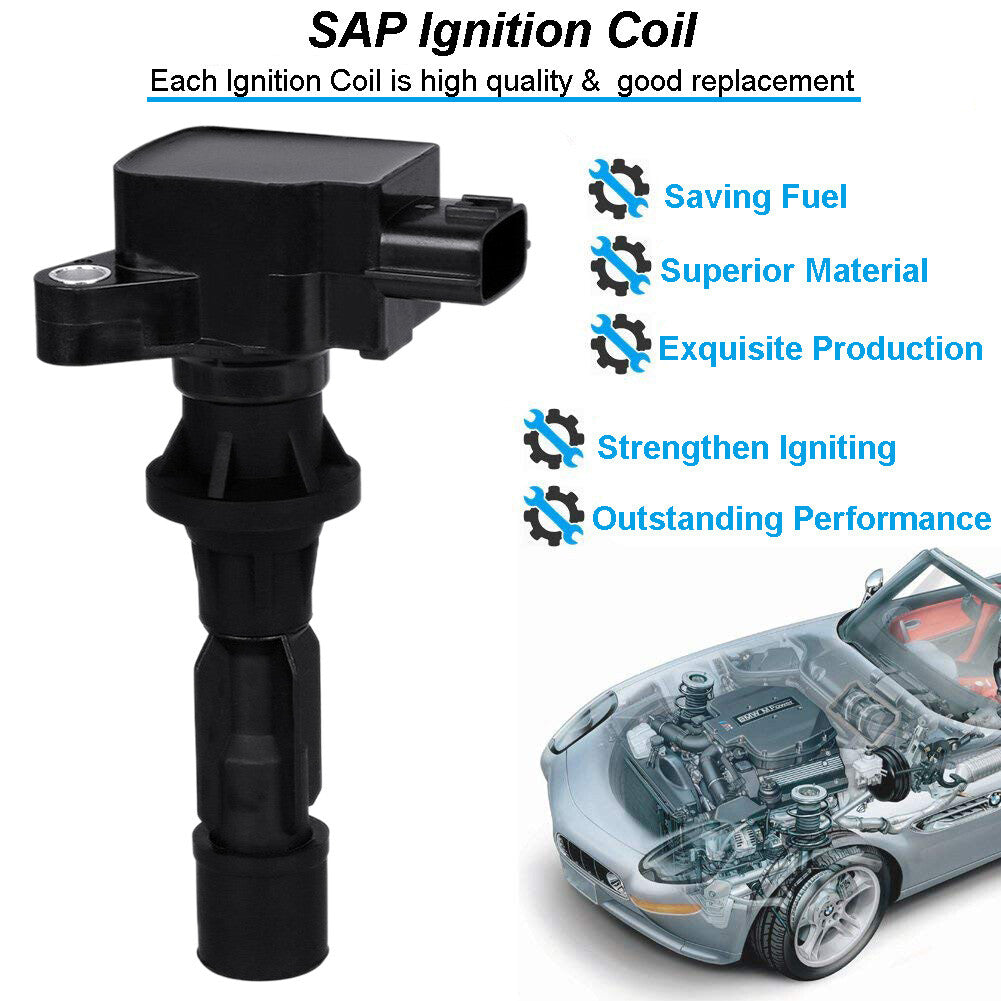 Set of 4 Ignition Coil UF540 for Mazda 3 MX-5 Miata 6 CX-7 06-12 2.0L 2.3L 2.5L