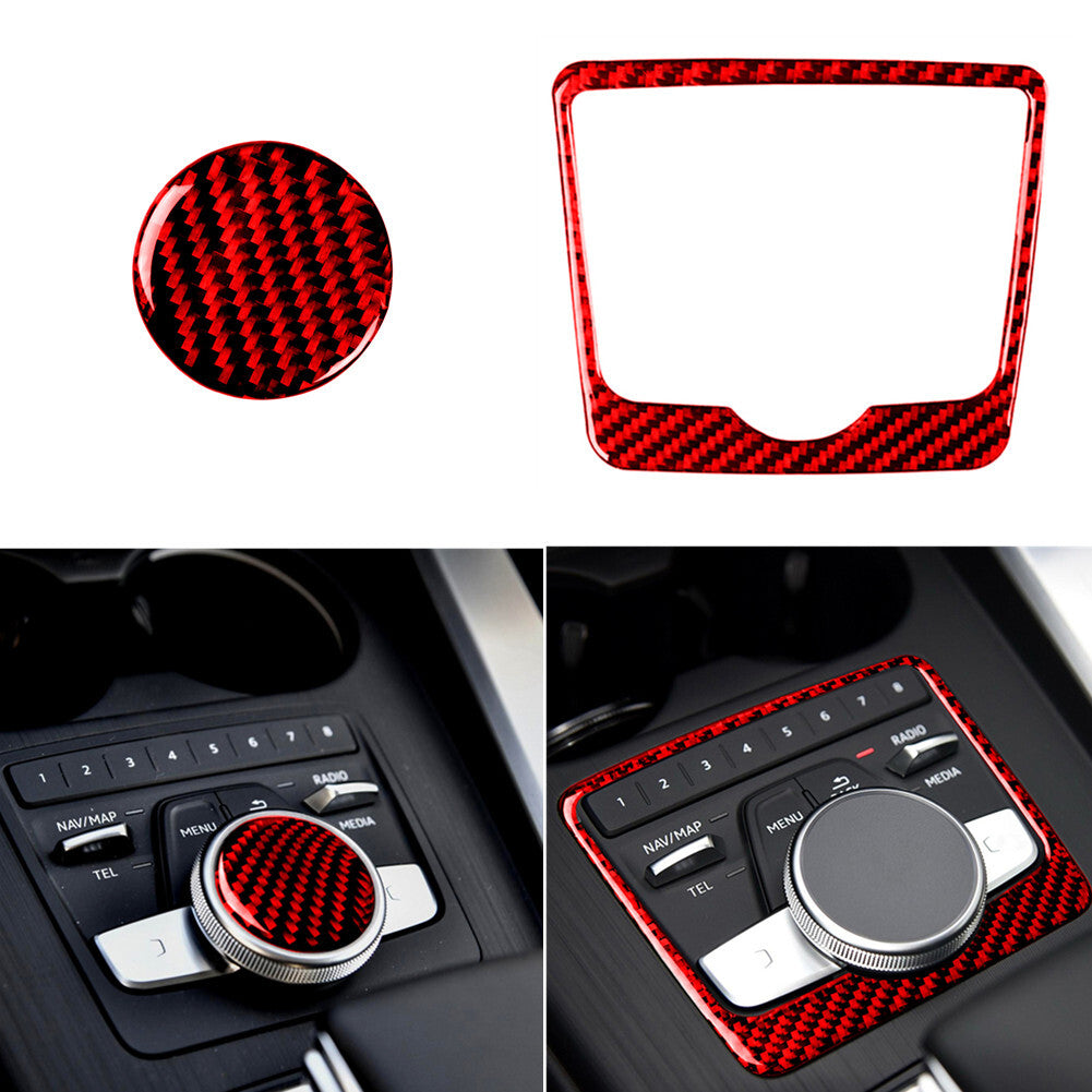 Red Carbon Fiber Interior Door Handle Cover Trim For 4Runner 2010-2020 v