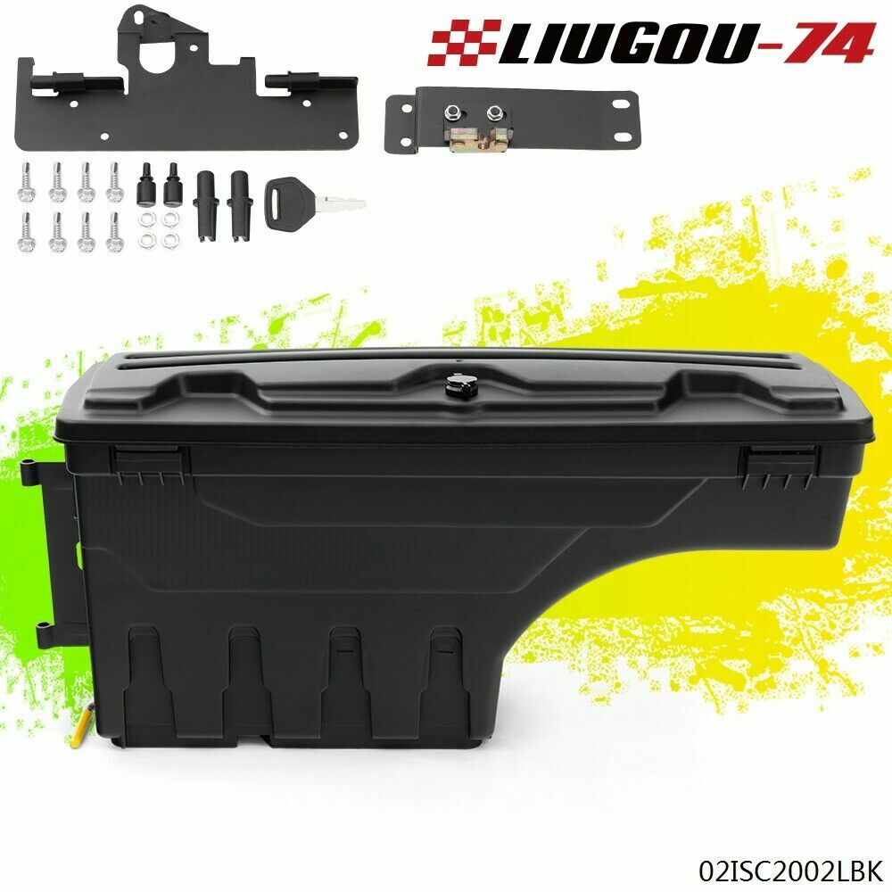 Truck Bed Storage Box Tool Box Left Side Fits for Tacoma 2005-20 4 Door - v