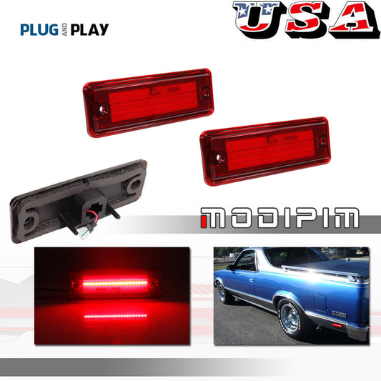 2 Piece Red Rear Side Marker Light Set for 1978 - 1987 El Camino Caballero Malibu - v