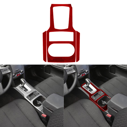 Red Carbon Fiber Gear Shift Outer Frame Cover for Subaru Legacy Outback 2010-14
