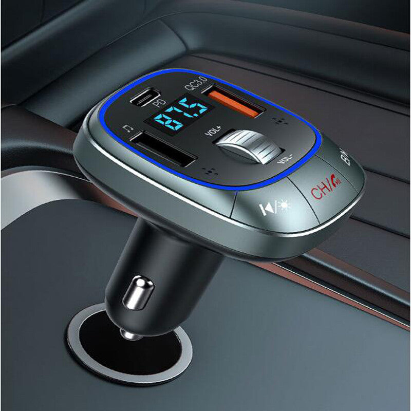 Car Bluetooth adapter FM transmitter hands- calling and audio receiver music n