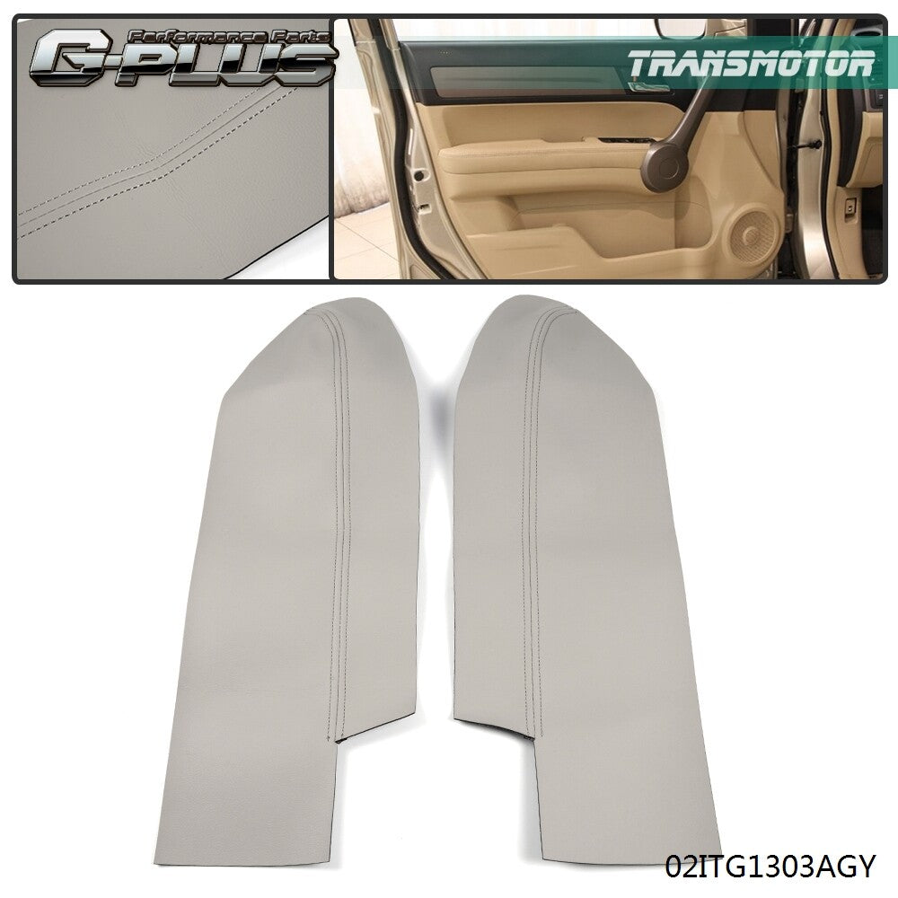 Fits 2007 - 2012 for Honda CR-V CRV Front Door Panel Armrest Cover Gray 2 Pieces - v