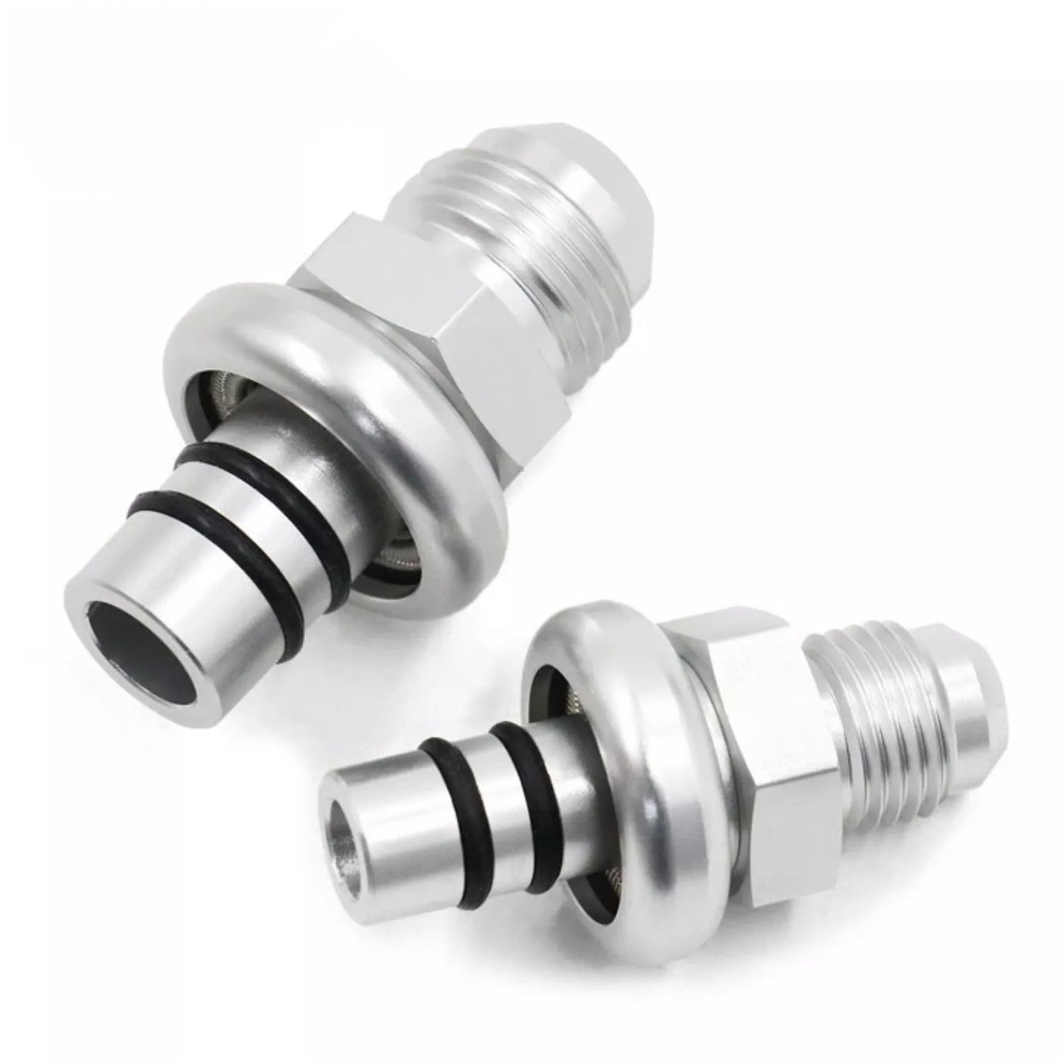 -6AN and -8AN billet fuel rail adapter kits for Mustang 1986-1998 silver n