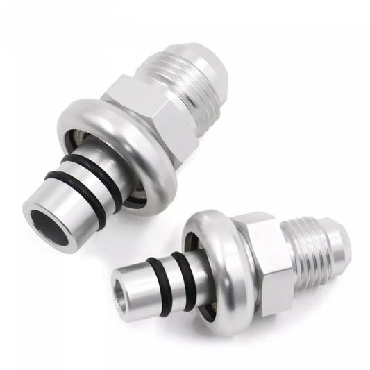 -6AN and -8AN billet fuel rail adapter kits for Mustang 1986-1998 silver n