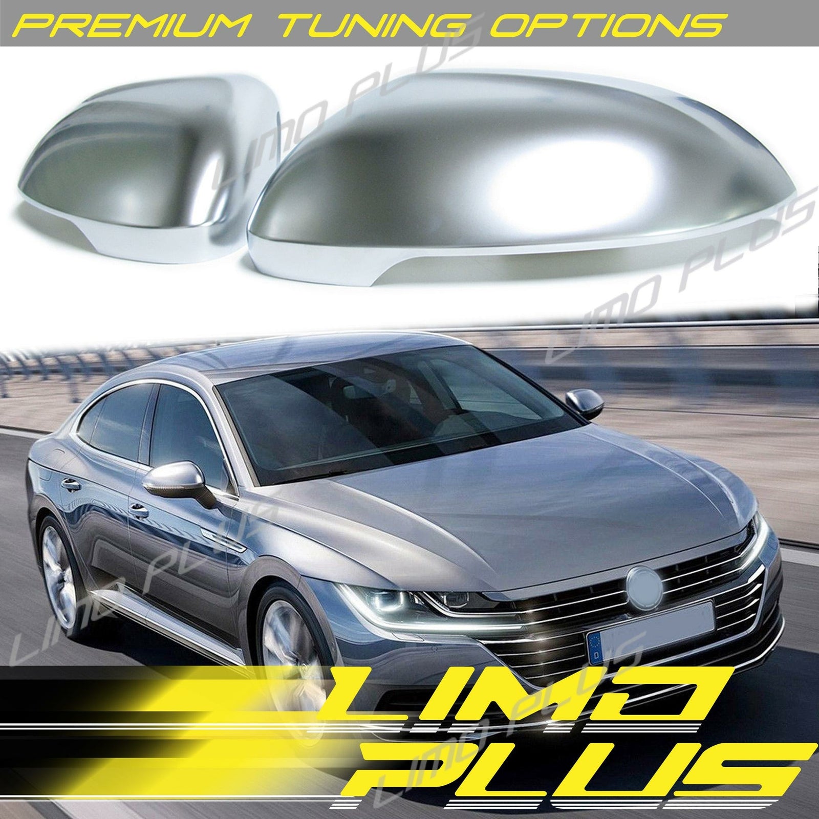 Matt for CHRome Mirror Cover Caps for VW Hatchback 2019-2023 W/ Lane Assist v