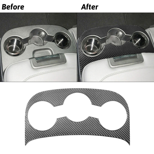 for Dodge for RAM 1500 2013-2018 Carbon Fiber Center Armrest Cupholder Cover Trim