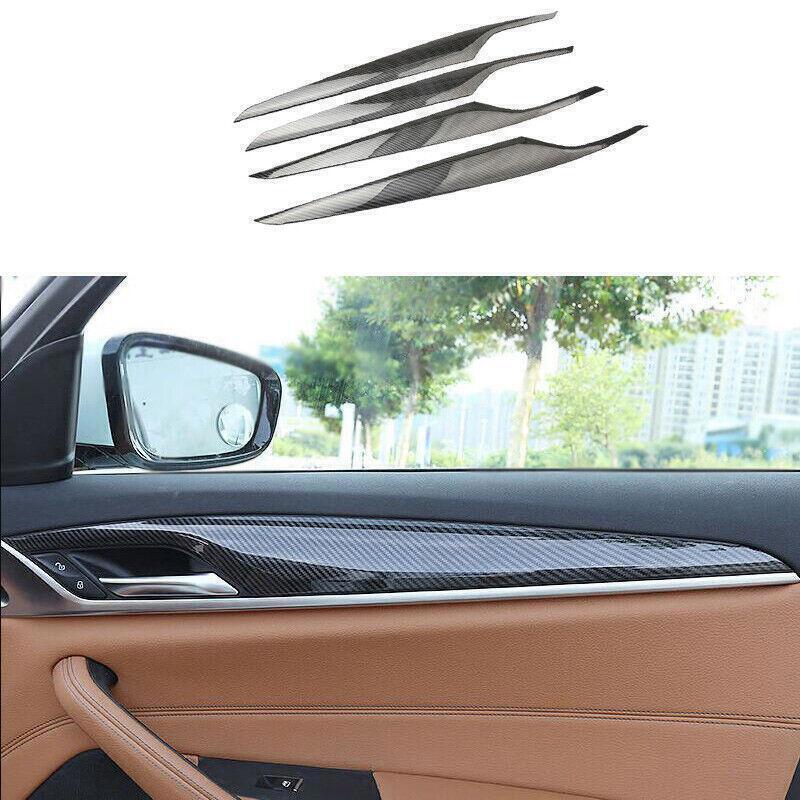 For 5 G30 M5 2017-2023 ABS Carbon Inner Door Panel Cover Trim 4pcs B n