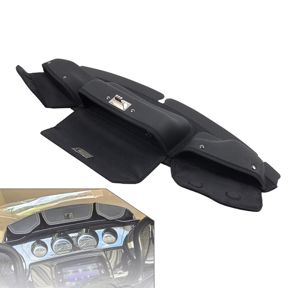 Windshield Bag 3 Pocket Pouch Storage for Harley Street Tri Glide Ultra Limited Q