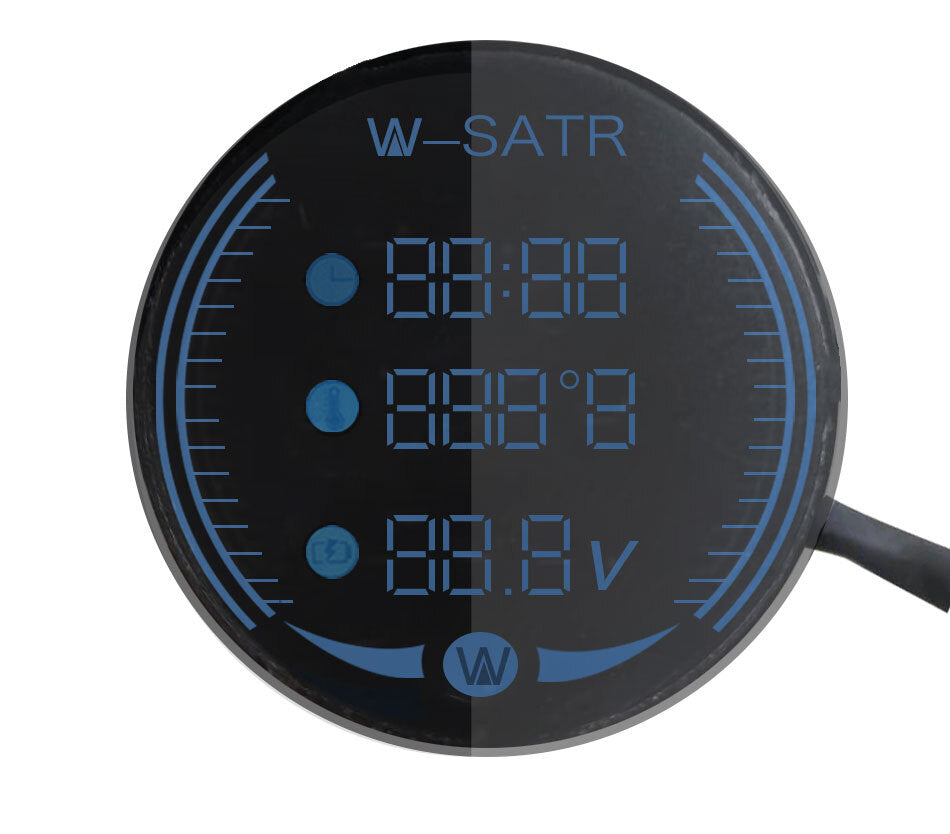Motorcycle 3 in 1 Time/Temperature/Voltage LED Digital Voltmeter Thermometer Q