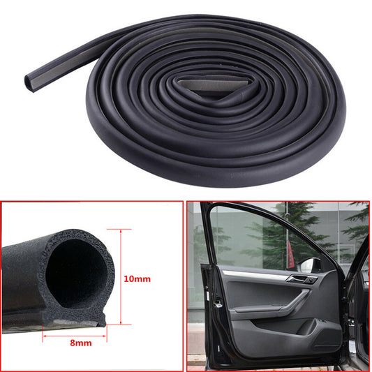 8M Car Seal Strip D-shape Rubber Pad Seal Strip Weatherstrip Seals Hollow Mat
