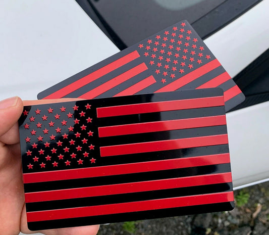 Car side fender rear trunk badge American flag red and black for Cadillac 2-piece set