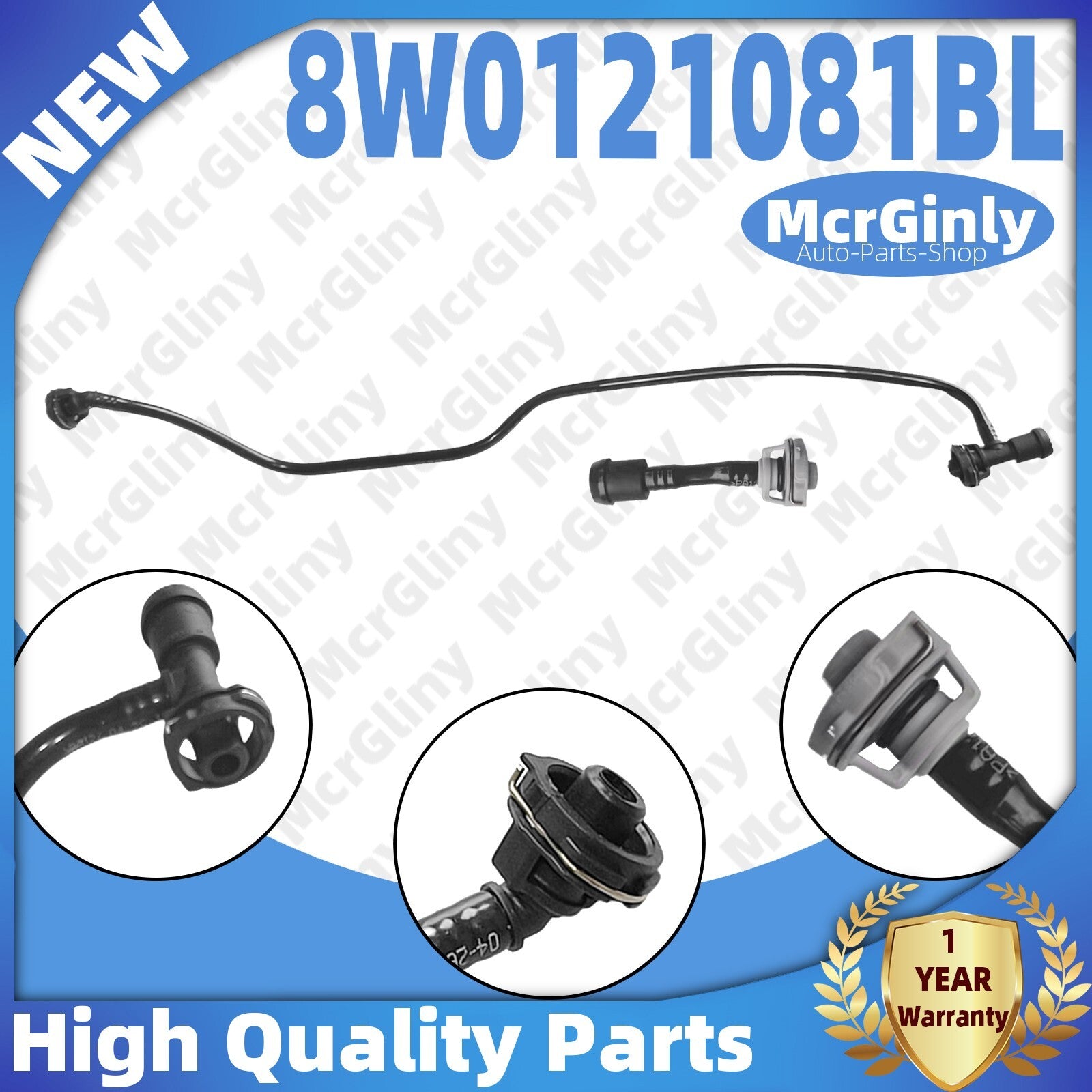 Engine coolant overflow hose for Audi A4, A4 Quattro, A5 Quattro #8W0121081BL- n