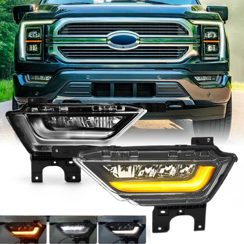 2-pack LED fog lights with switch, rear bumper turn signals, suitable for 2021-2023 for Ford F150.