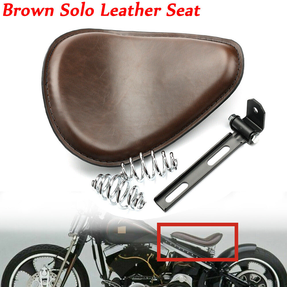 Motorcycle Solo for Seat Soft PU Leather For Retro for Harley for Honda Chopper Bobber Brown