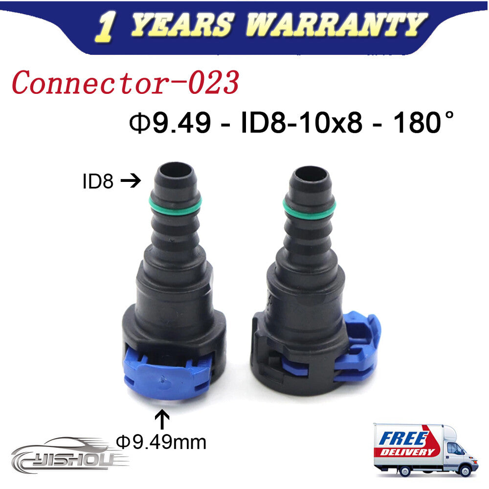 2PCS 9.49mm ID8 10x8 180¡ã New Fuel Line Hose Pipe Quick Release Female Connector Q