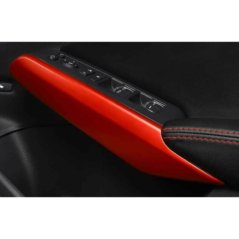 for Honda for Civic 22-2023 Red ABS Inner Window Switch Armrest Panel Cover Trim Kit