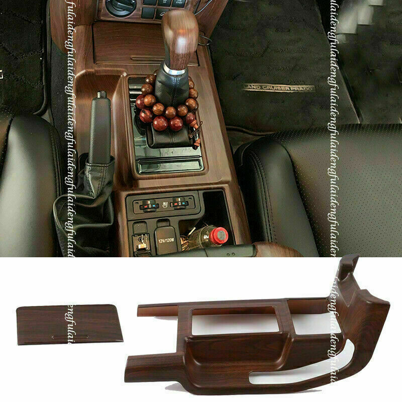 for Toyota Prado 2018-2021 ABS Peach Wood Grain Gear Shift Box Cover Trim Set 2x