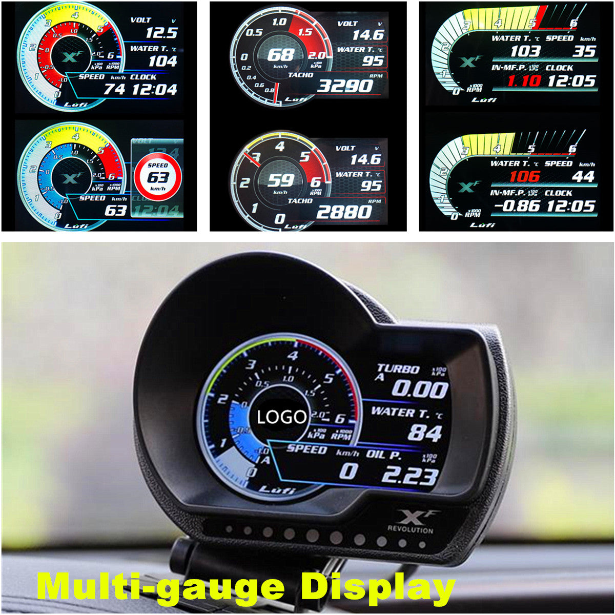 Digital OBD2 OBD II Boost Gauge/Multi-gauge/Temperature Monitor/Warning System