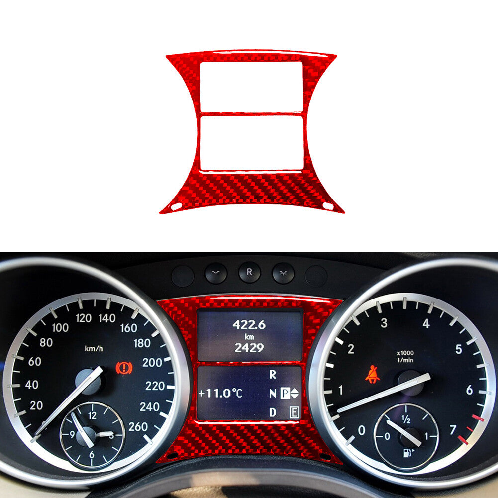 Red Speedometer Display Trim Cover Carbon Fiber for Mercedes R-Class 2009-2012