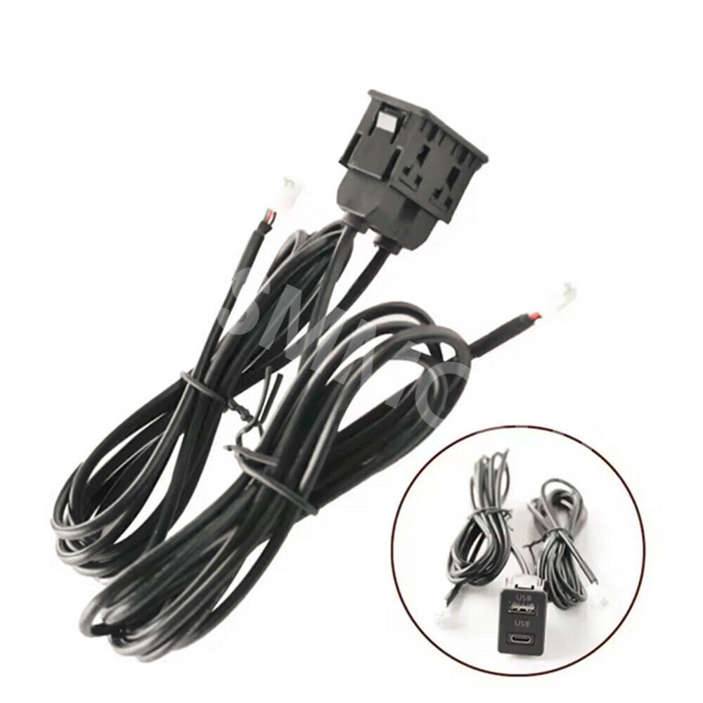 Dual USB Port Panel 4 Pin 6 Pin Plug Interface Extension For Android Navigation