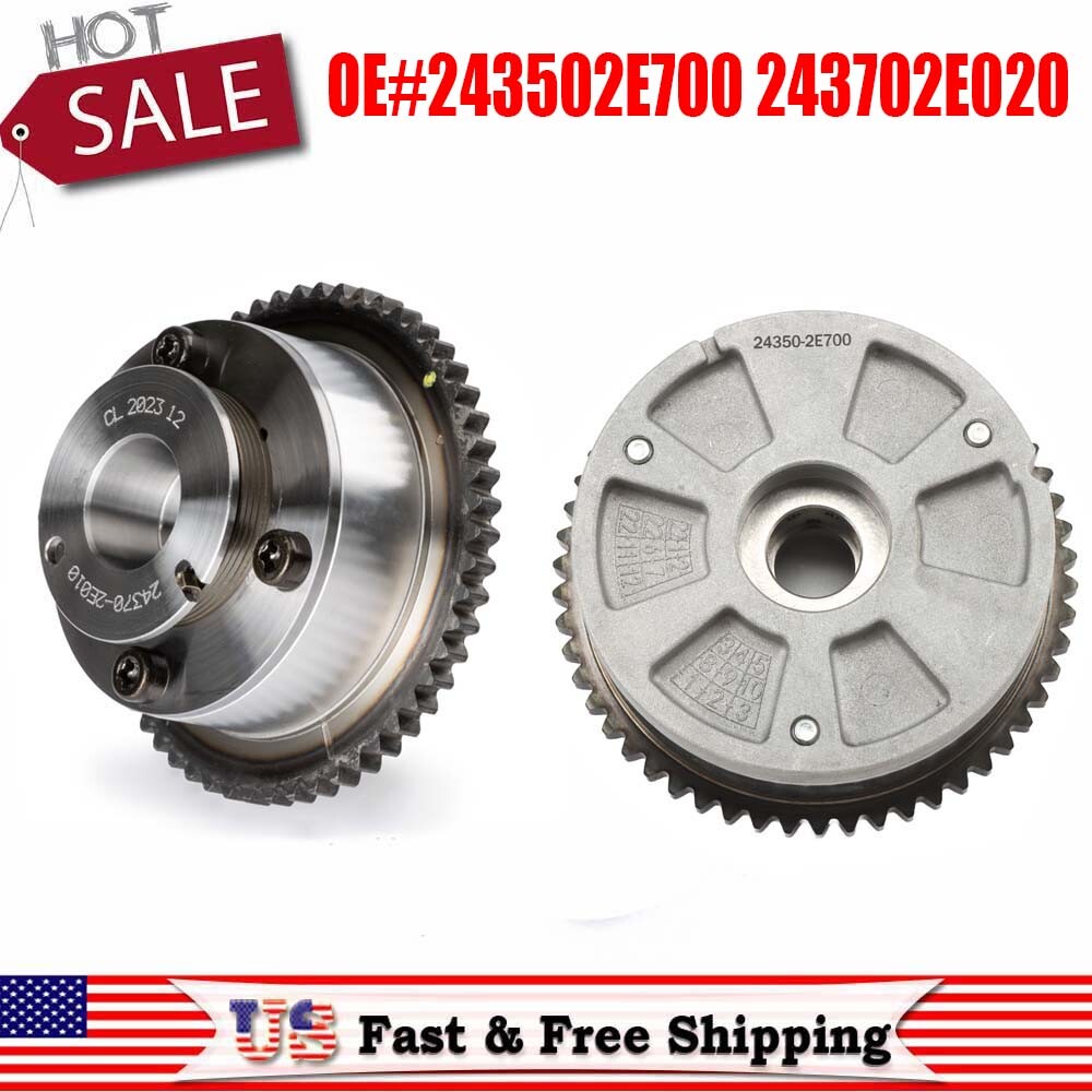 2x 243502E700 243702E020 Engine Exhaust and Intake CVVT Camshaft Gears for Hyundai