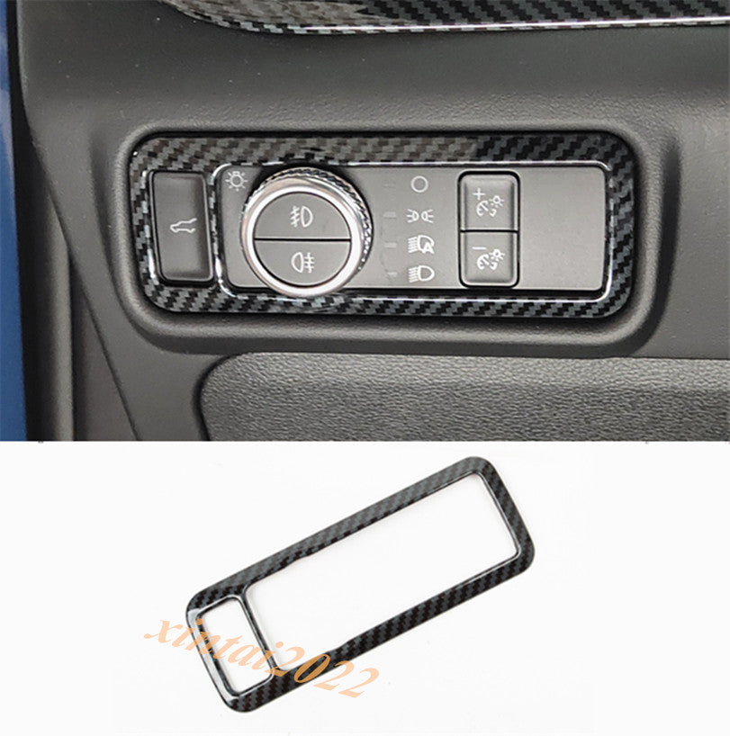 for ford  Explorer 2020 2021 ABS Carbon Fiber Headlight Switch Button Cover Trim