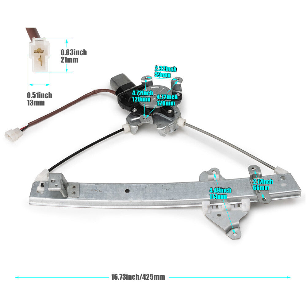 Rear Right Window Regulator W/ Motor For Outlander for Mitsubishi 2003-2006 MR573880 Q