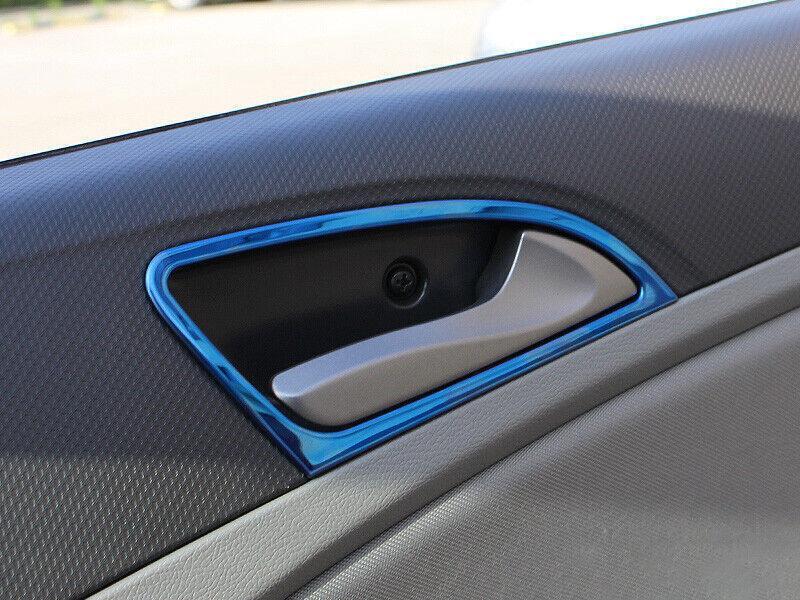 Fit for Hyundai Accent 2012-2017 Blue Steel Interior Door Handle Cover Trim 4PCS