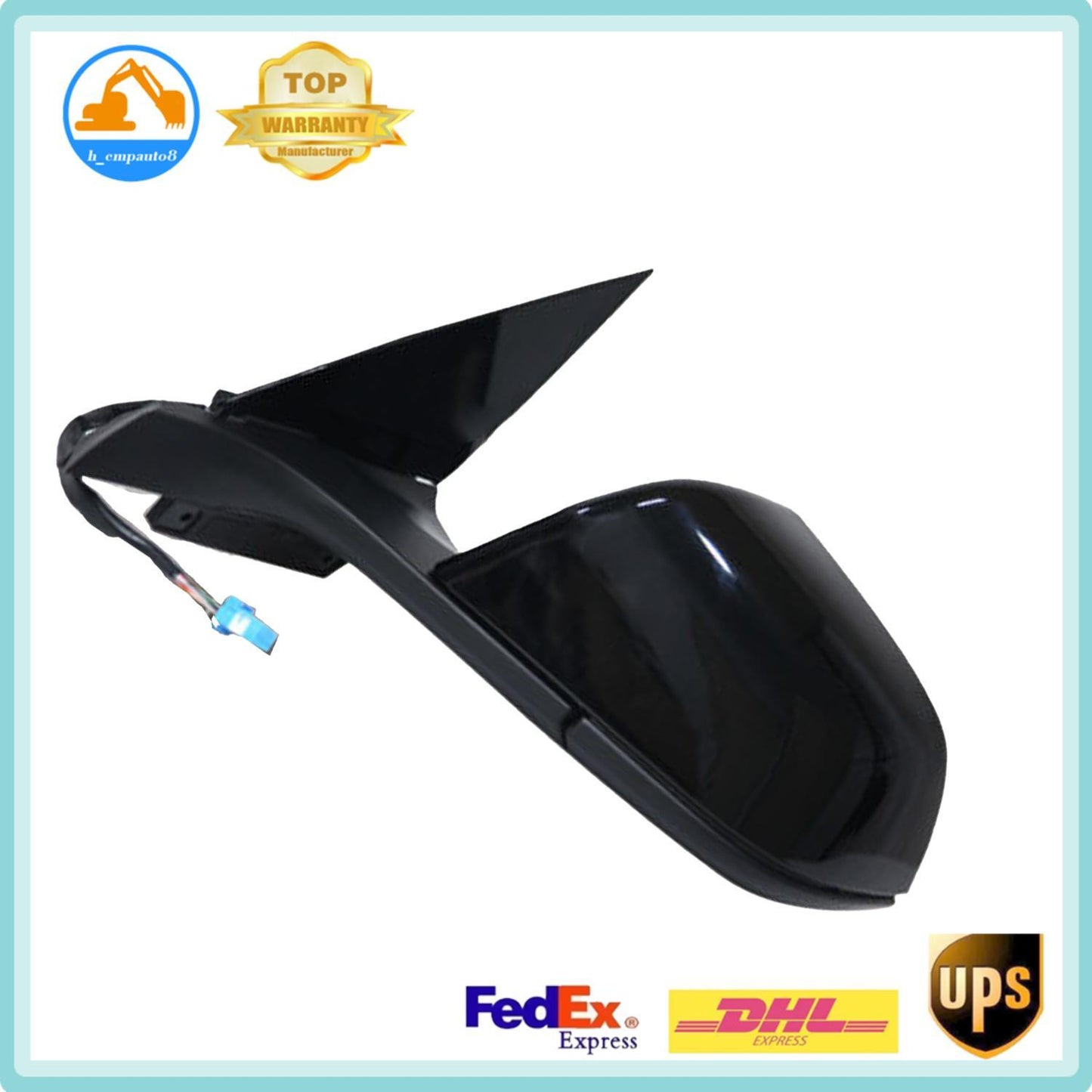 155 left side driver side mirror for tesla 3 17 18 19 20 21 22 23 model 3 Black