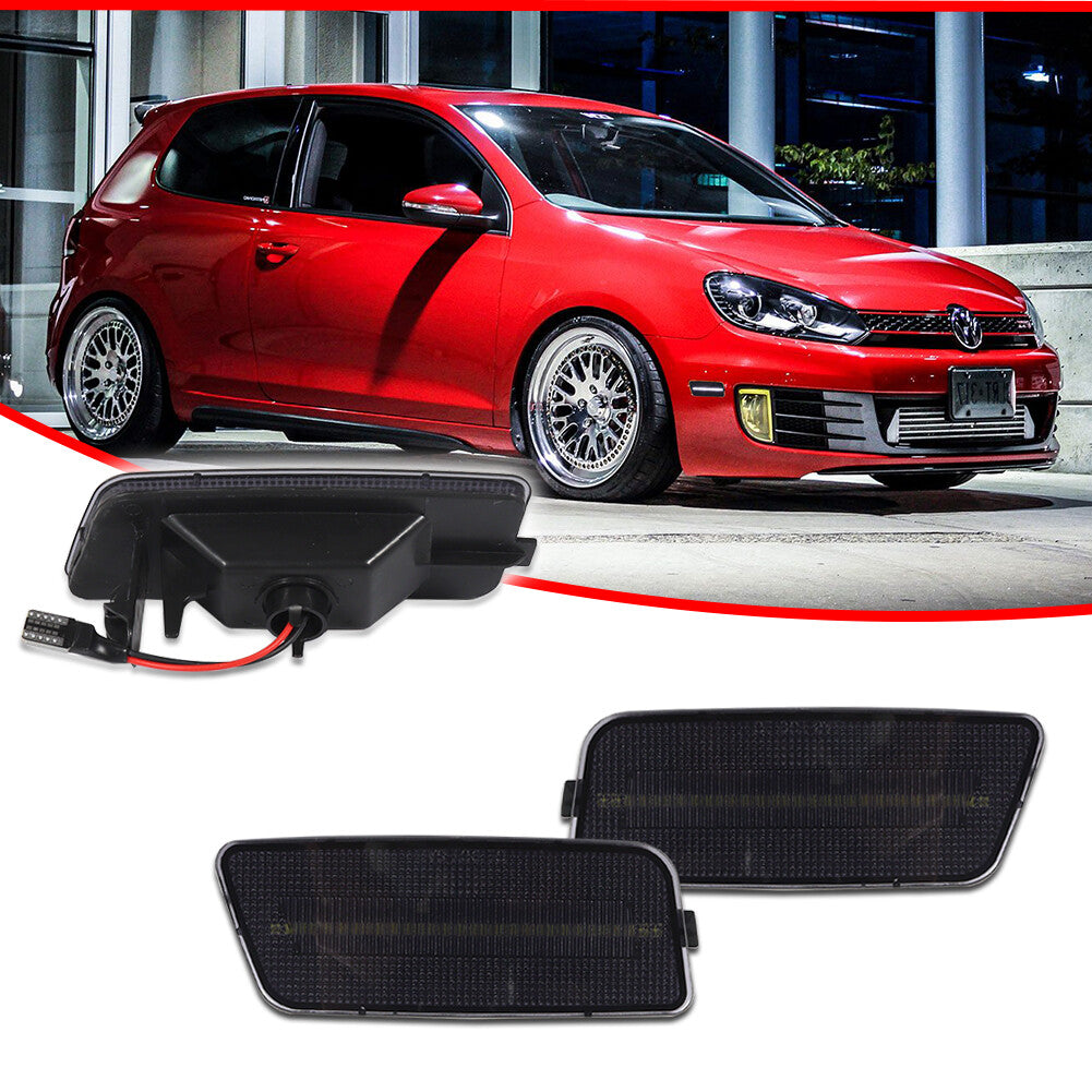 LED White Front Side Marker Signal Lights for 2010-14 for VW MK6 for Golf /GTI- v