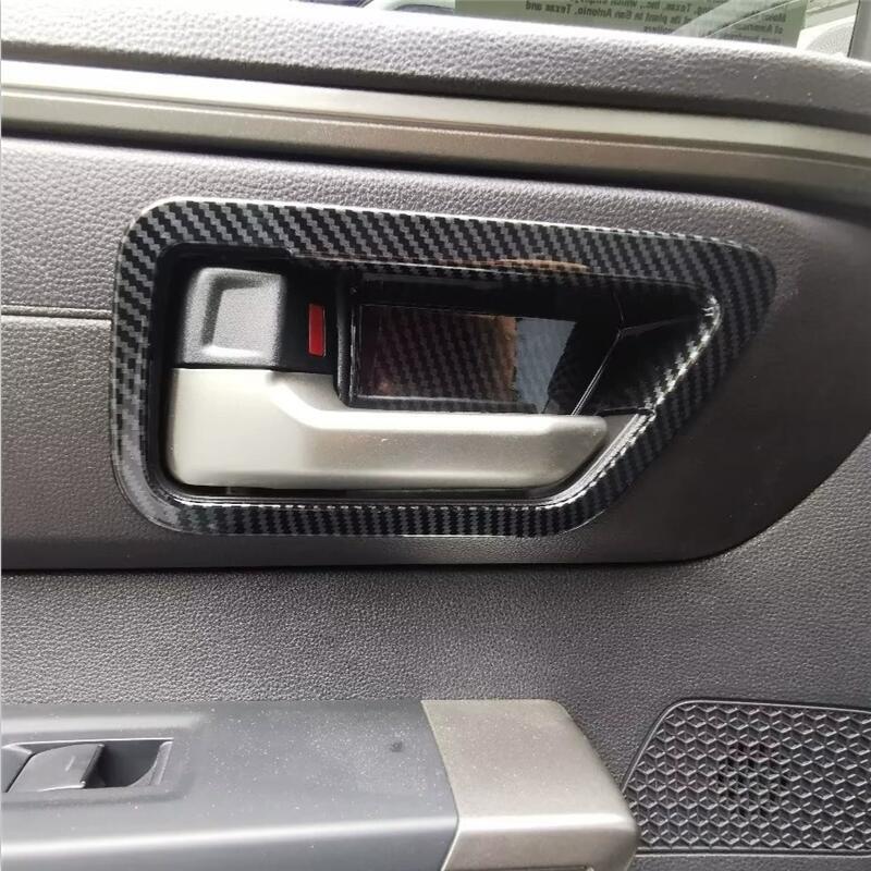 Carbon Fiber Inner Door Handle Bowl Cover Trim 4pcs For Tundra 2022-2024 v