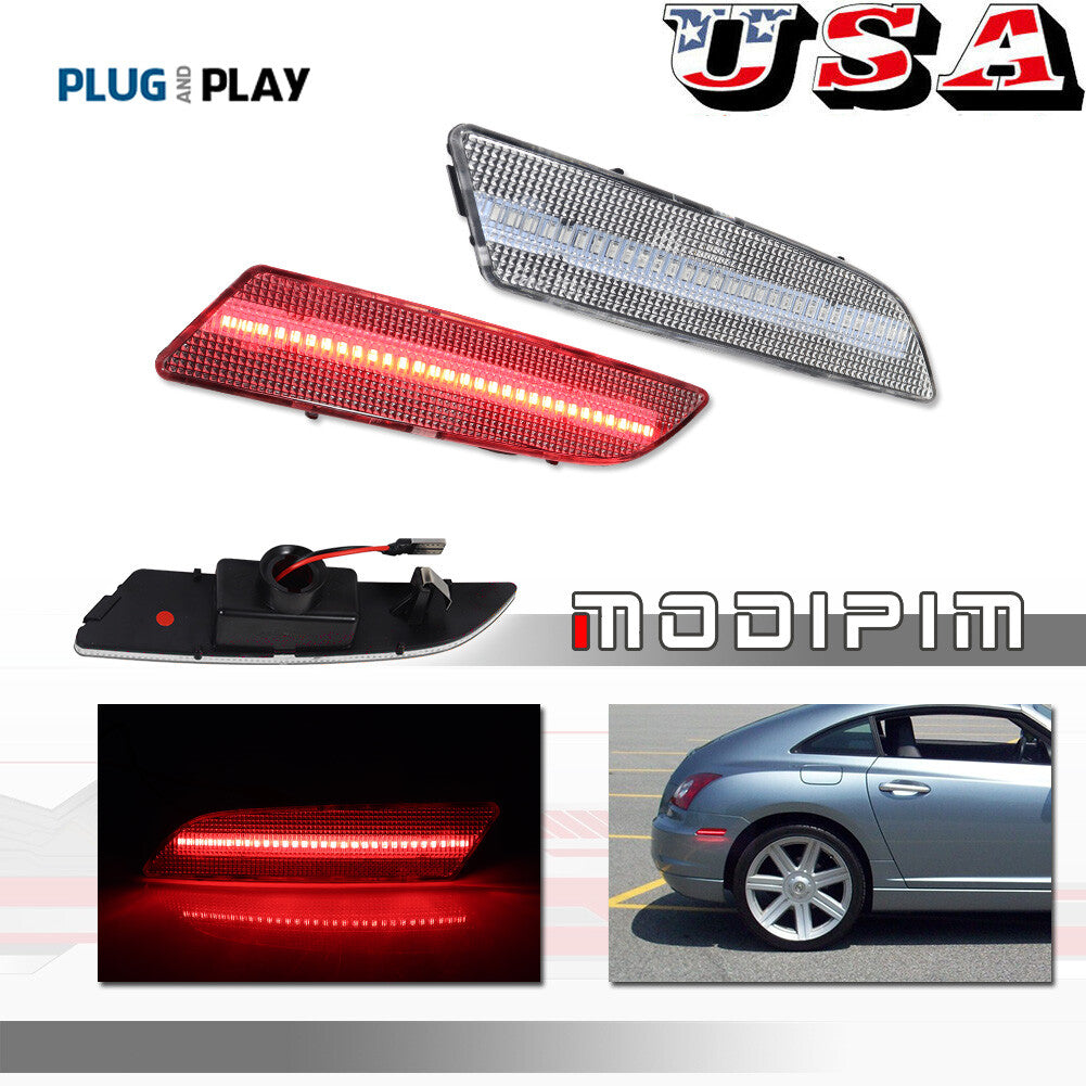 The red LED transparent lens rear marker light in the package is suitable for the for Chrysler Crossfire from 2004 to 2008- v