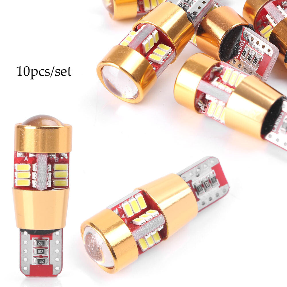 10X T10 3014 27SMD LED CANBUS ERROR FREE Car Side Wedge Light Bulb White 5W 12V