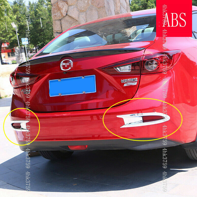 for Mazda 3 Axela Sedan 2014-2018 Chrome Rear Bumper Fog Light Lamp Cover Trims