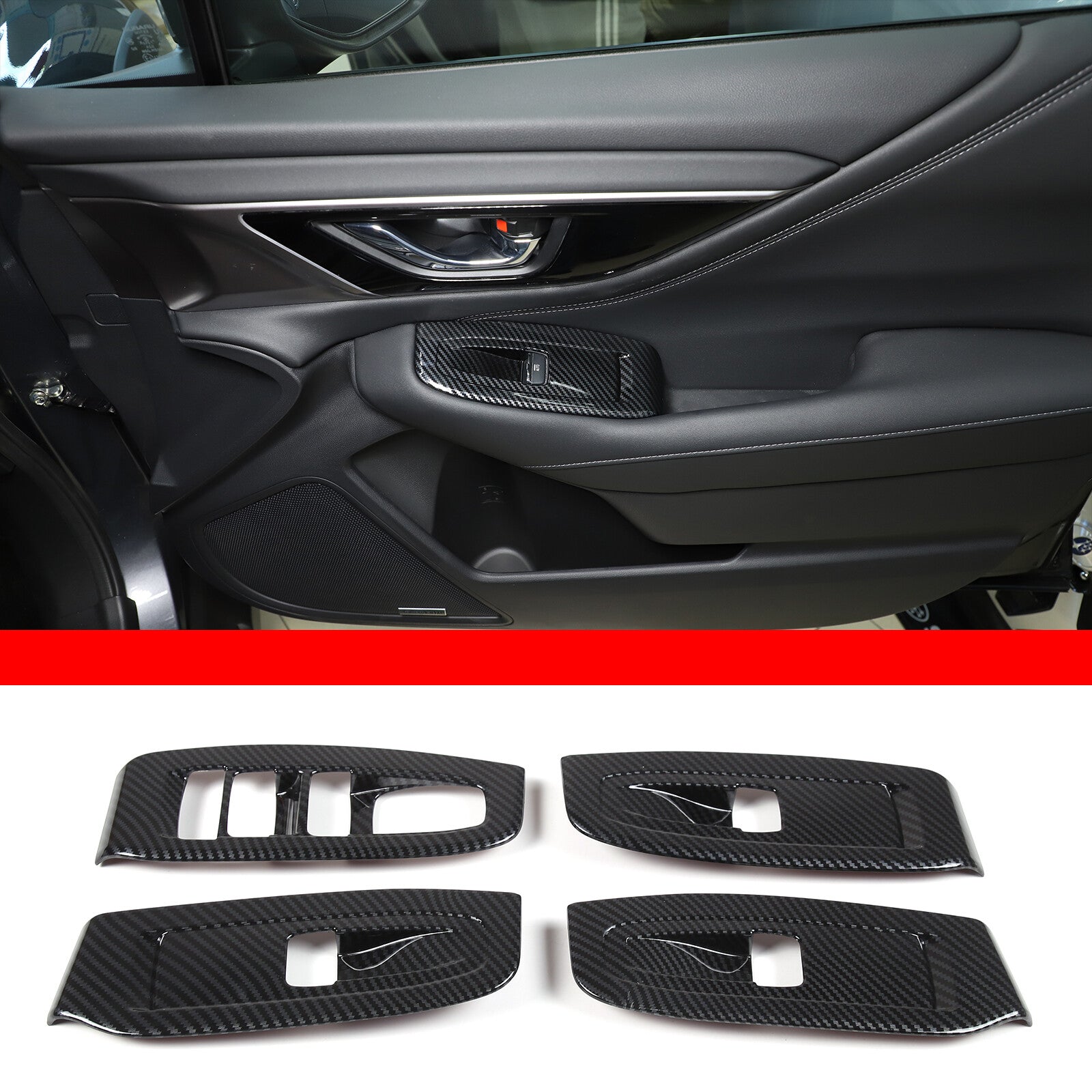 Carbon fiber window lift switch panel cover trim for Subaru Outback 2020 - 2023 (4x) n