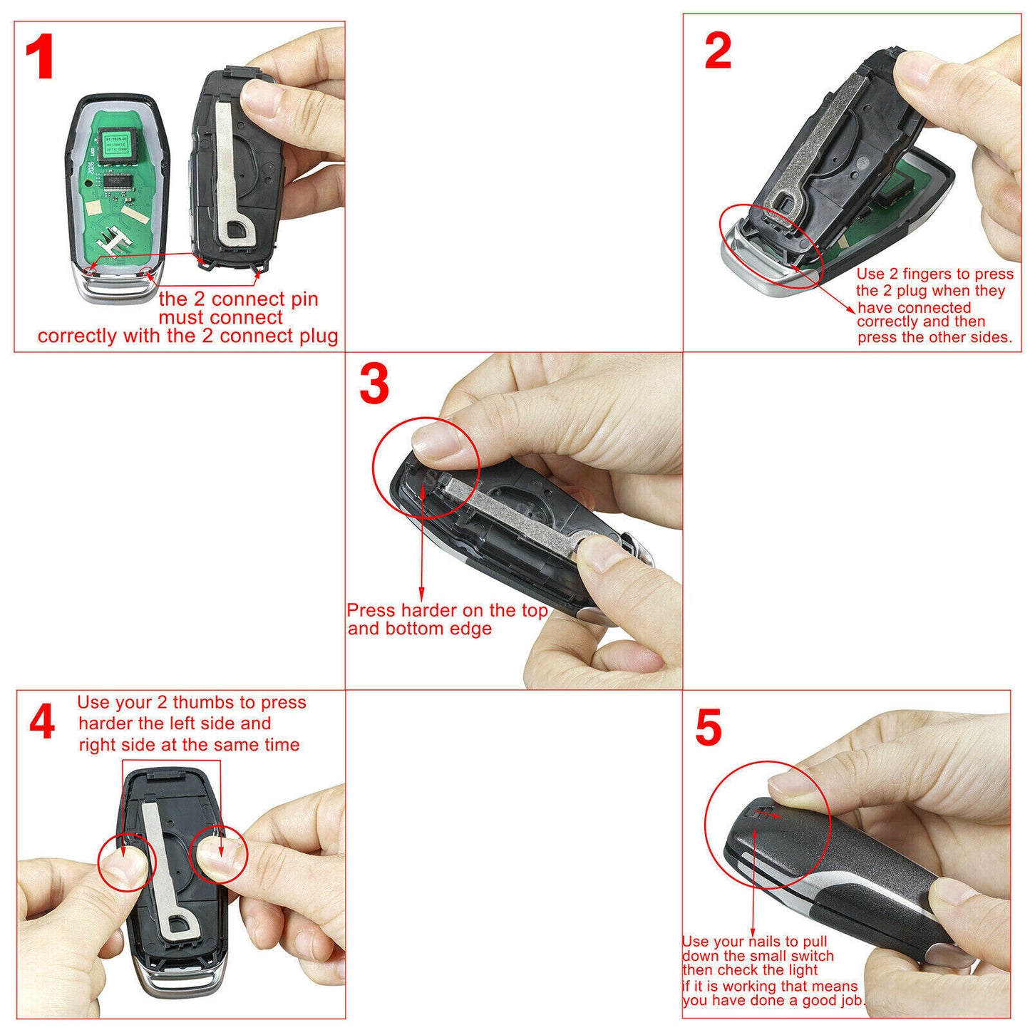 Keyless remote keychain case for Lincoln MKZ, MKX, MKC (2013, 2014, 2015, 2016). n