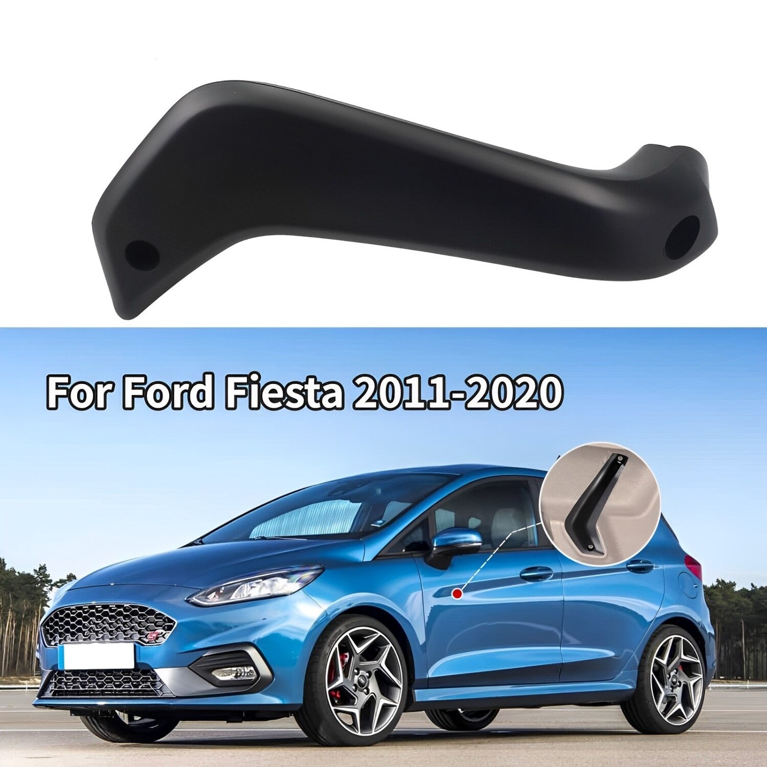 Left Driver Side Inner Door Pull Handle for Ford Fiesta Manual Window 2011-2020