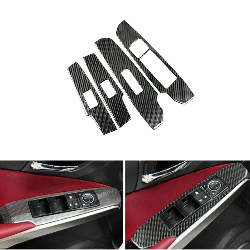 4Pcs Window Switch Panel Tirm Cover Kit Carbon Fiber For IS250 IS350 2013-2019