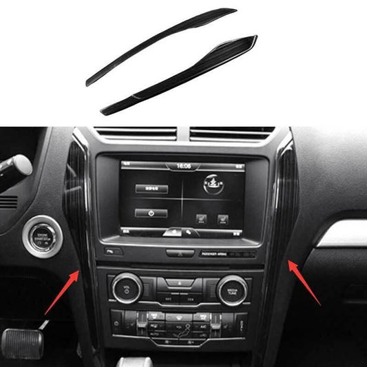Black Titanium Gear Shift Both Side Cover Trim 2PCS for Ford Explorer 2011-2019