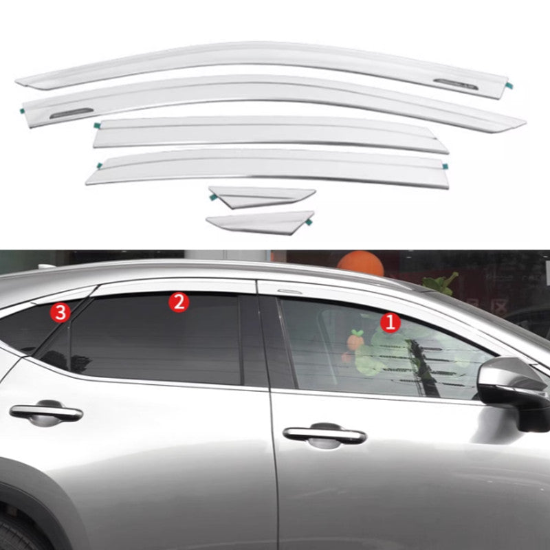 for Lexus NX 2022-2024 Silver Window Wind Visors Rain Guard Vent Deflectors