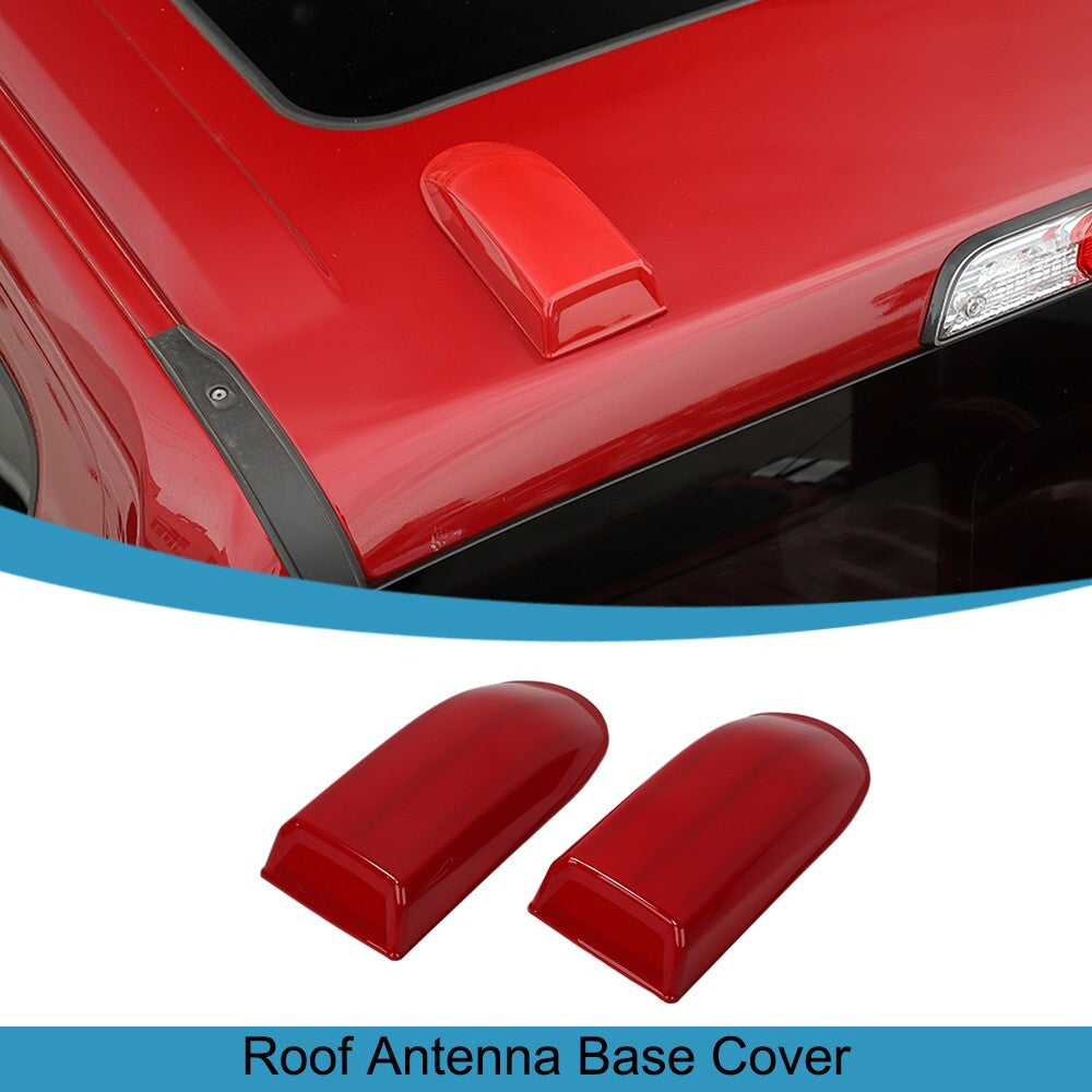 2PCS Red Top Roof Antenna Base Cover Trim Stickers Cap for Ford F150 2021-2024