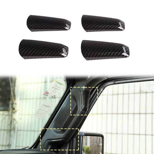 A/B-Pillar Handle Decor Cover Trim for Jeep for Wrangler JL JT 18+ Carbon Fiber
